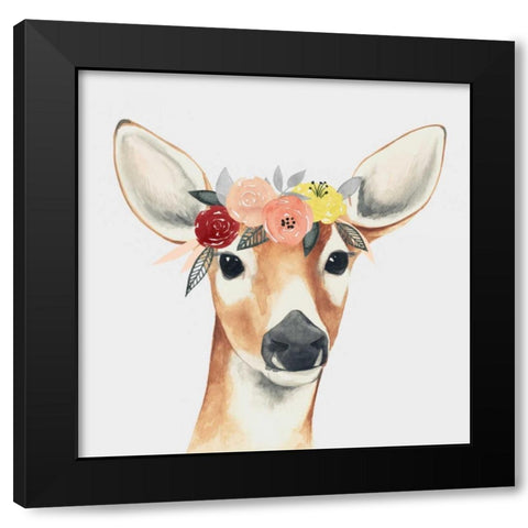 Flower Crown Forester I Black Modern Wood Framed Art Print with Double Matting by Popp, Grace