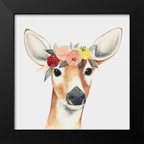 Flower Crown Forester I Black Modern Wood Framed Art Print by Popp, Grace