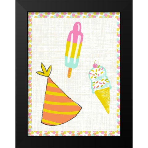 Pop Party II Black Modern Wood Framed Art Print by Zarris, Chariklia