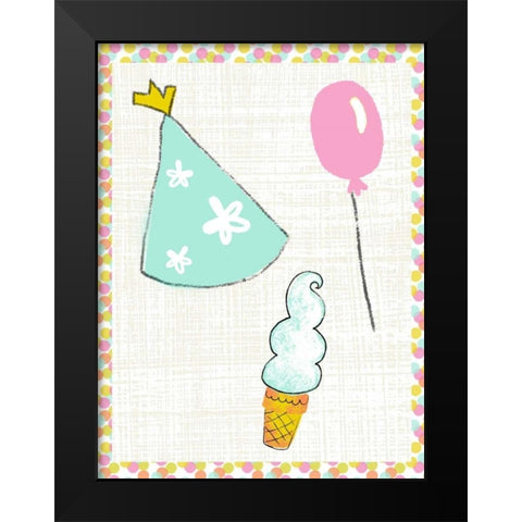 Pop Party IV Black Modern Wood Framed Art Print by Zarris, Chariklia