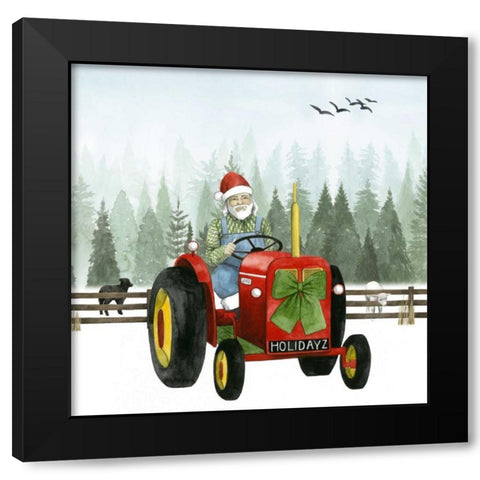 Country Santa I Black Modern Wood Framed Art Print with Double Matting by Popp, Grace