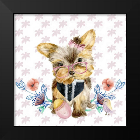 Easter Pups IV Black Modern Wood Framed Art Print by Wang, Melissa