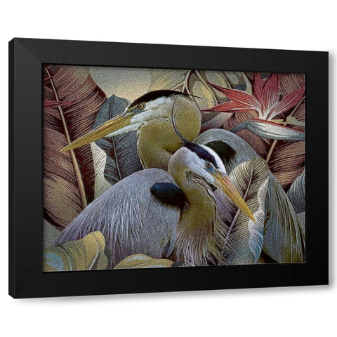 Two to Tango Black Modern Wood Framed Art Print by Hunziker, Steve