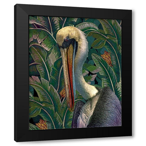 Primal Pelicana Black Modern Wood Framed Art Print with Double Matting by Hunziker, Steve