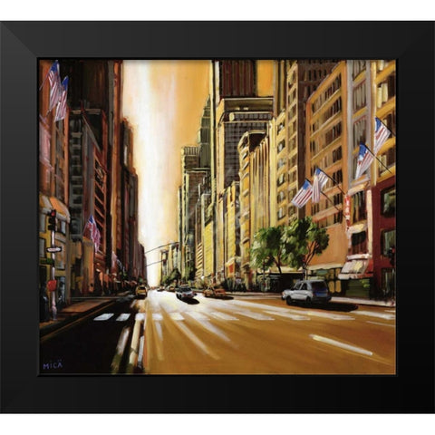 Light of Manhattan Black Modern Wood Framed Art Print by Mica