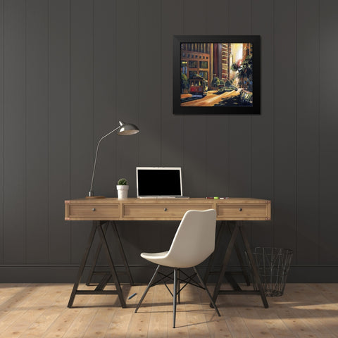 Ray of Light Black Modern Wood Framed Art Print by Mica