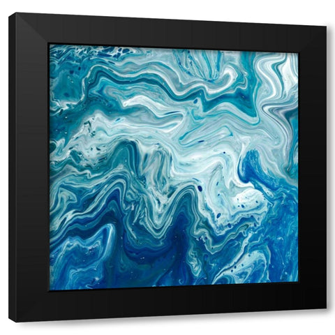 Indigo Minerals I Black Modern Wood Framed Art Print with Double Matting by Fagalde, Jarman