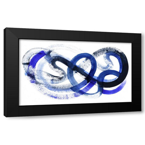 Blue Kinesis II Black Modern Wood Framed Art Print with Double Matting by Popp, Grace
