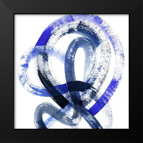 Blue Kinesis IV Black Modern Wood Framed Art Print by Popp, Grace