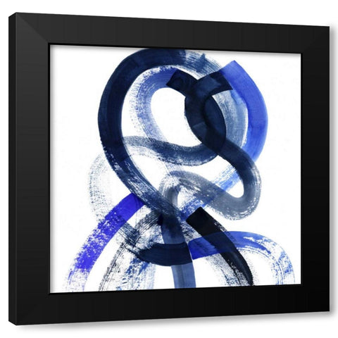 Blue Kinesis V Black Modern Wood Framed Art Print with Double Matting by Popp, Grace
