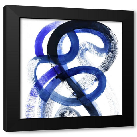 Blue Kinesis VI Black Modern Wood Framed Art Print with Double Matting by Popp, Grace
