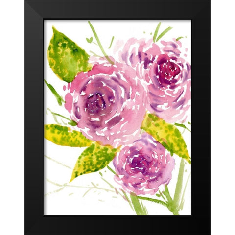 Bouquet Rose I Black Modern Wood Framed Art Print by Wang, Melissa