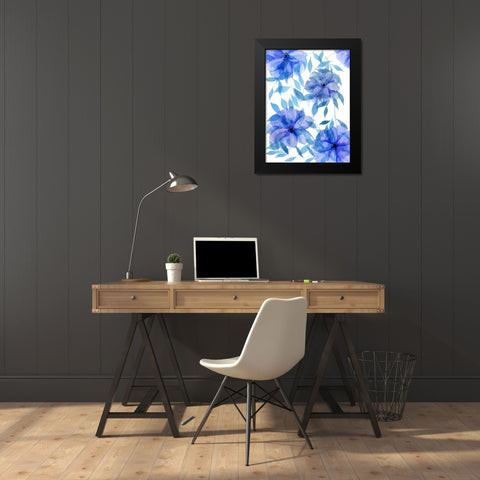 Midnight Flowers II Black Modern Wood Framed Art Print by Wang, Melissa