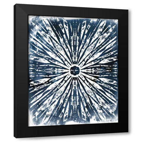 Indigo Ink Motif I Black Modern Wood Framed Art Print with Double Matting by Vess, June Erica