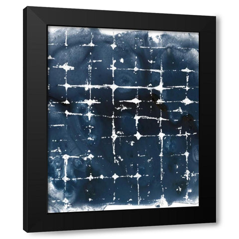 Indigo Ink Motif II Black Modern Wood Framed Art Print by Vess, June Erica