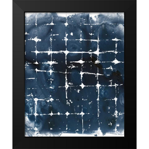 Indigo Ink Motif II Black Modern Wood Framed Art Print by Vess, June Erica