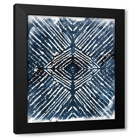Indigo Ink Motif IV Black Modern Wood Framed Art Print with Double Matting by Vess, June Erica