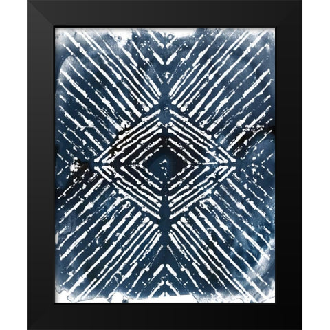Indigo Ink Motif IV Black Modern Wood Framed Art Print by Vess, June Erica
