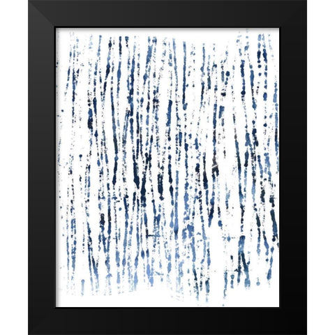 Indigo Ink Motif V Black Modern Wood Framed Art Print by Vess, June Erica