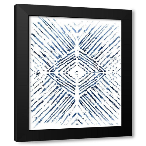 Indigo Ink Motif VI Black Modern Wood Framed Art Print with Double Matting by Vess, June Erica