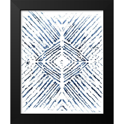 Indigo Ink Motif VI Black Modern Wood Framed Art Print by Vess, June Erica