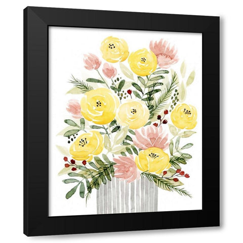 Blush Bouquet I Black Modern Wood Framed Art Print with Double Matting by Popp, Grace