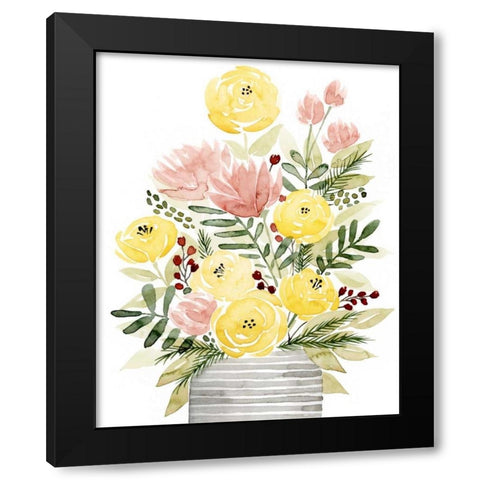 Blush Bouquet II Black Modern Wood Framed Art Print with Double Matting by Popp, Grace