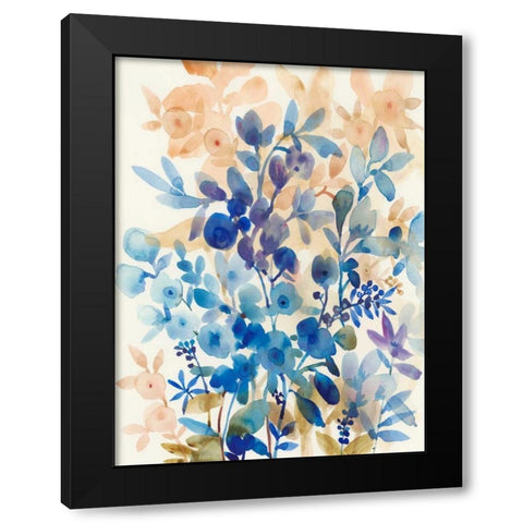 Blueberry Floral I Black Modern Wood Framed Art Print by OToole, Tim