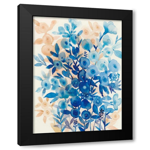 Blueberry Floral II Black Modern Wood Framed Art Print by OToole, Tim