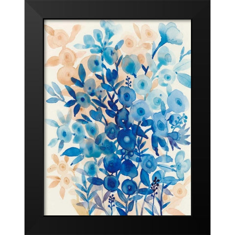 Blueberry Floral II Black Modern Wood Framed Art Print by OToole, Tim