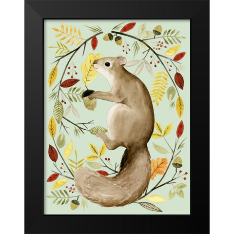 Autumn Wreath I Black Modern Wood Framed Art Print by Popp, Grace