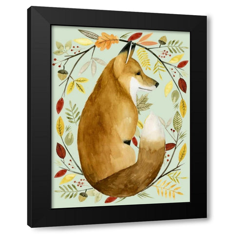 Autumn Wreath II Black Modern Wood Framed Art Print with Double Matting by Popp, Grace