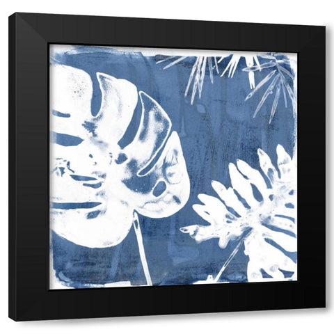 Tropical Indigo Impressions I Black Modern Wood Framed Art Print by Vess, June Erica