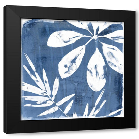 Tropical Indigo Impressions II Black Modern Wood Framed Art Print with Double Matting by Vess, June Erica