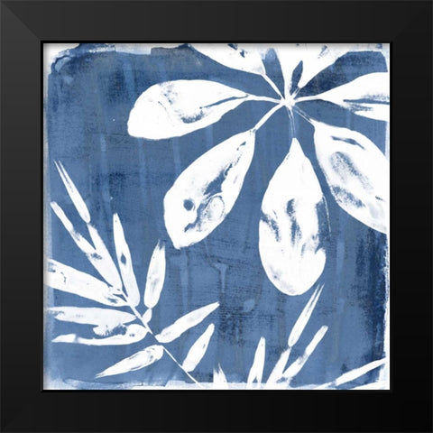 Tropical Indigo Impressions II Black Modern Wood Framed Art Print by Vess, June Erica