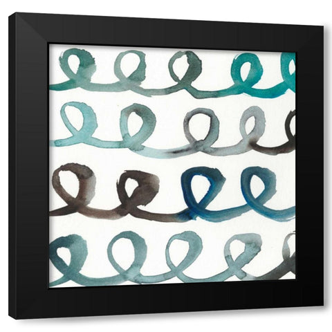 La Mer II Black Modern Wood Framed Art Print with Double Matting by Zarris, Chariklia