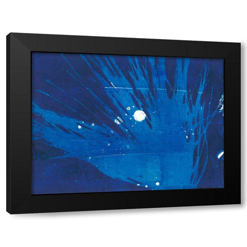 Indigo Burst I Black Modern Wood Framed Art Print by Moore, Regina