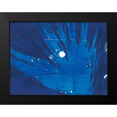 Indigo Burst I Black Modern Wood Framed Art Print by Moore, Regina