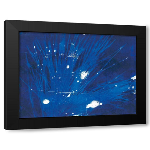 Indigo Burst II Black Modern Wood Framed Art Print with Double Matting by Moore, Regina