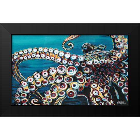 Wild Octopus I Black Modern Wood Framed Art Print by Vitaletti, Carolee