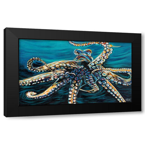 Wild Octopus II Black Modern Wood Framed Art Print with Double Matting by Vitaletti, Carolee