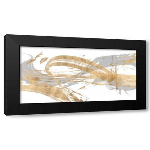 Gold and Grey I Black Modern Wood Framed Art Print with Double Matting by Studio W