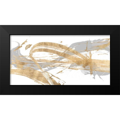 Gold and Grey I Black Modern Wood Framed Art Print by Studio W