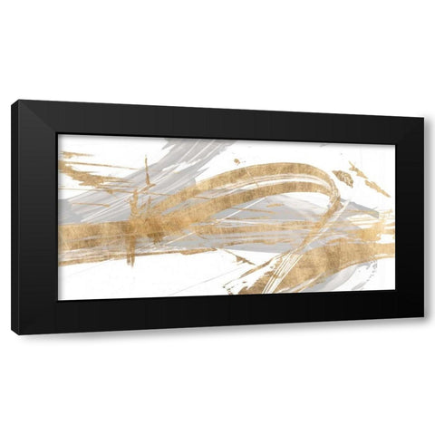Gold and Grey II Black Modern Wood Framed Art Print by Studio W