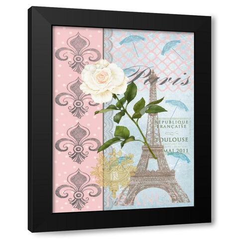 La Vie en Rose II Black Modern Wood Framed Art Print by Reynolds, Jade