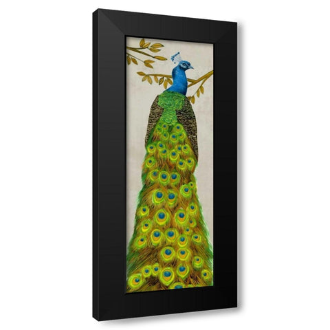 Vintage Peacock I Black Modern Wood Framed Art Print by Wang, Melissa