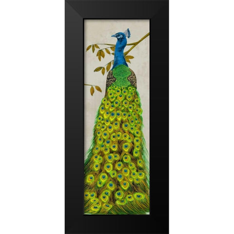 Vintage Peacock II Black Modern Wood Framed Art Print by Wang, Melissa