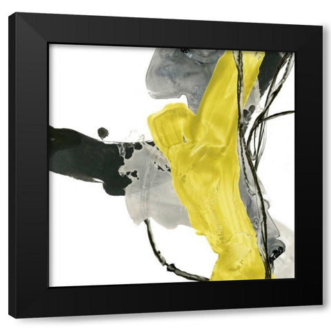 Citron Flux II Black Modern Wood Framed Art Print by Vess, June Erica