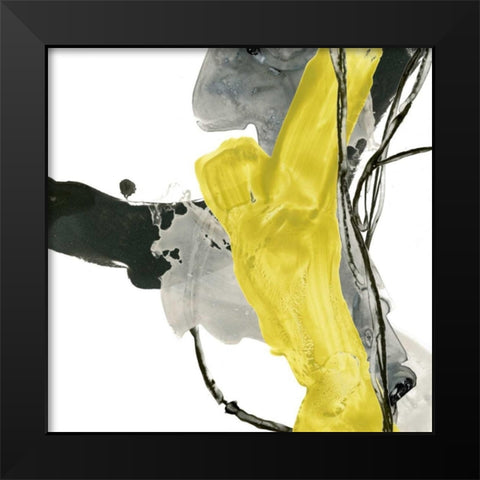 Citron Flux II Black Modern Wood Framed Art Print by Vess, June Erica
