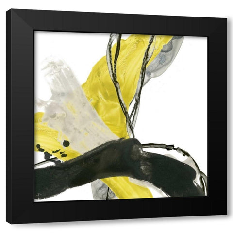 Citron Flux III Black Modern Wood Framed Art Print by Vess, June Erica